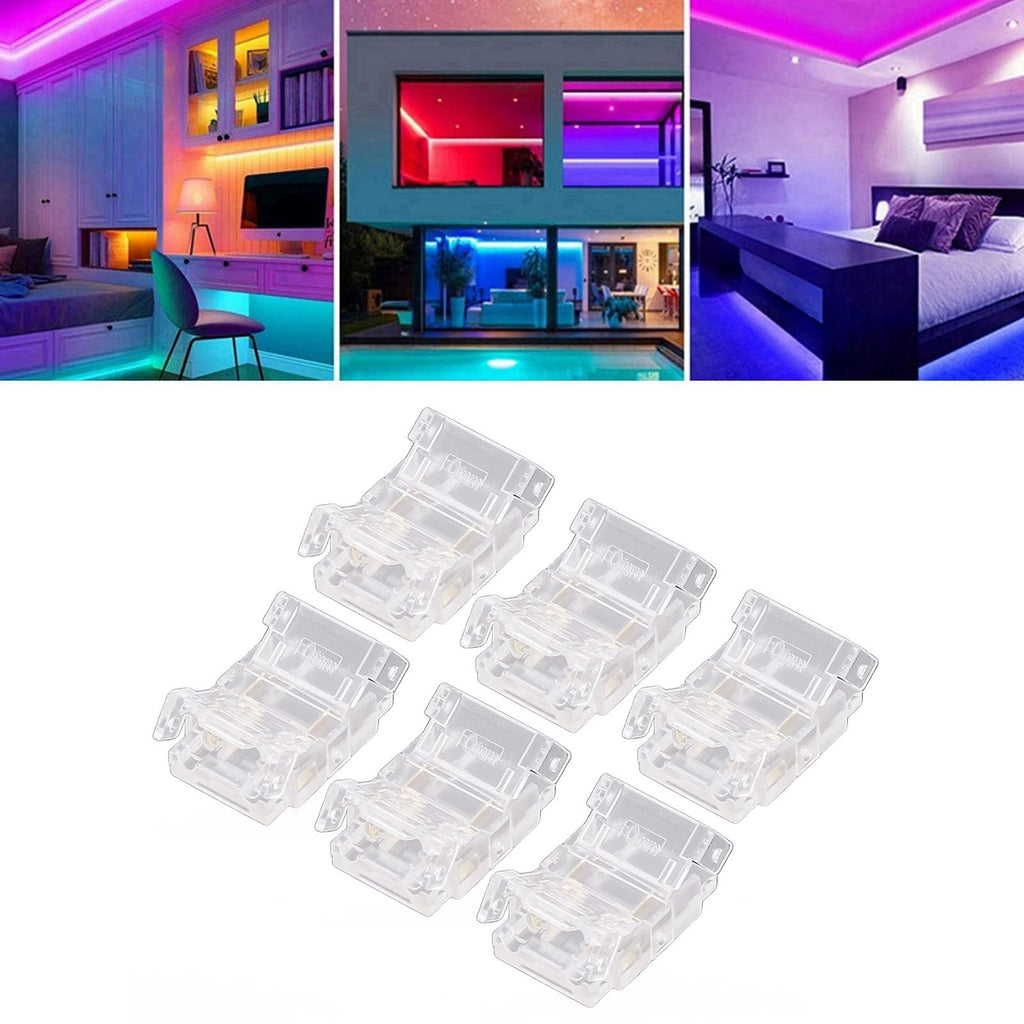 20PCS LED Strip to Wire Connector 2 Pin Transparent Solderless Gapless LED Adapter Connectors