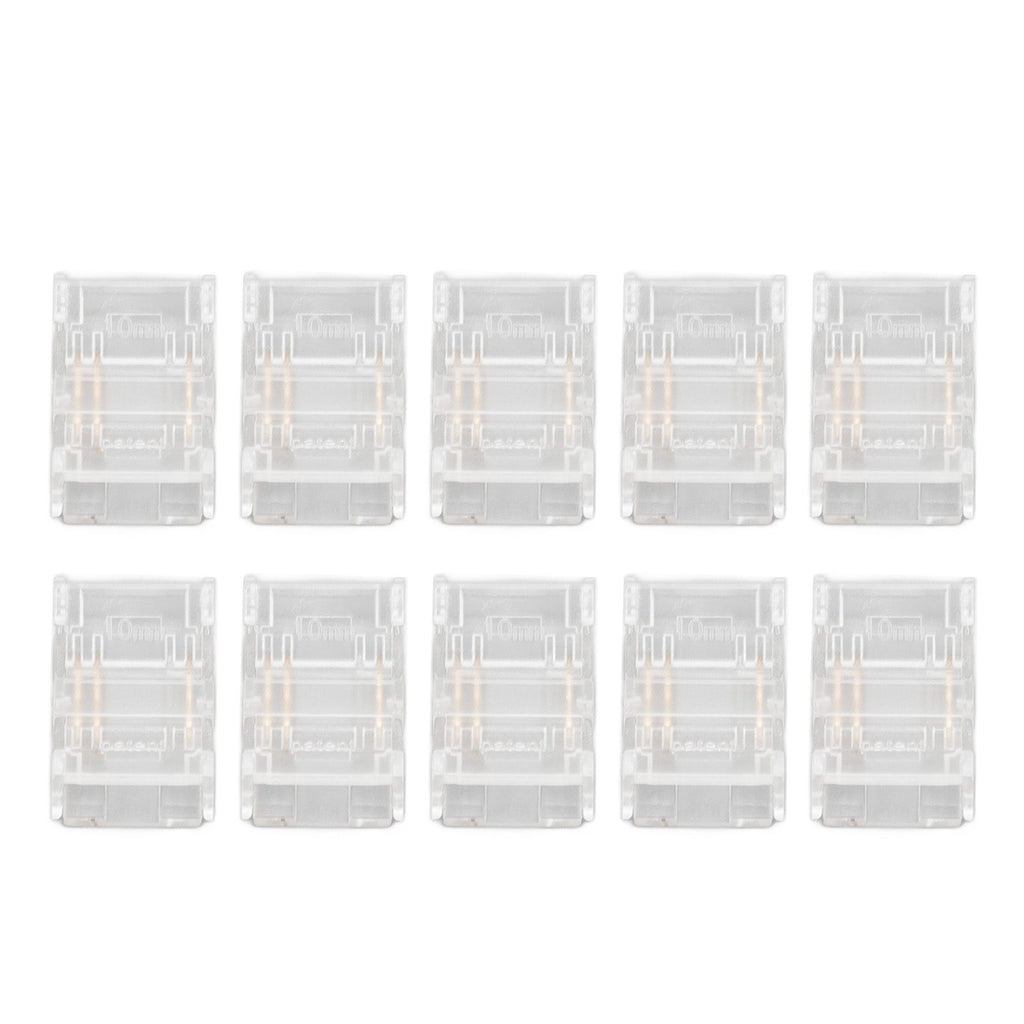 10 Pcs 3Pin 10mm COB LED Strip Connectors Strip to Strip Quick Connection Gapless Solderless LED Connectors for Strip Lights