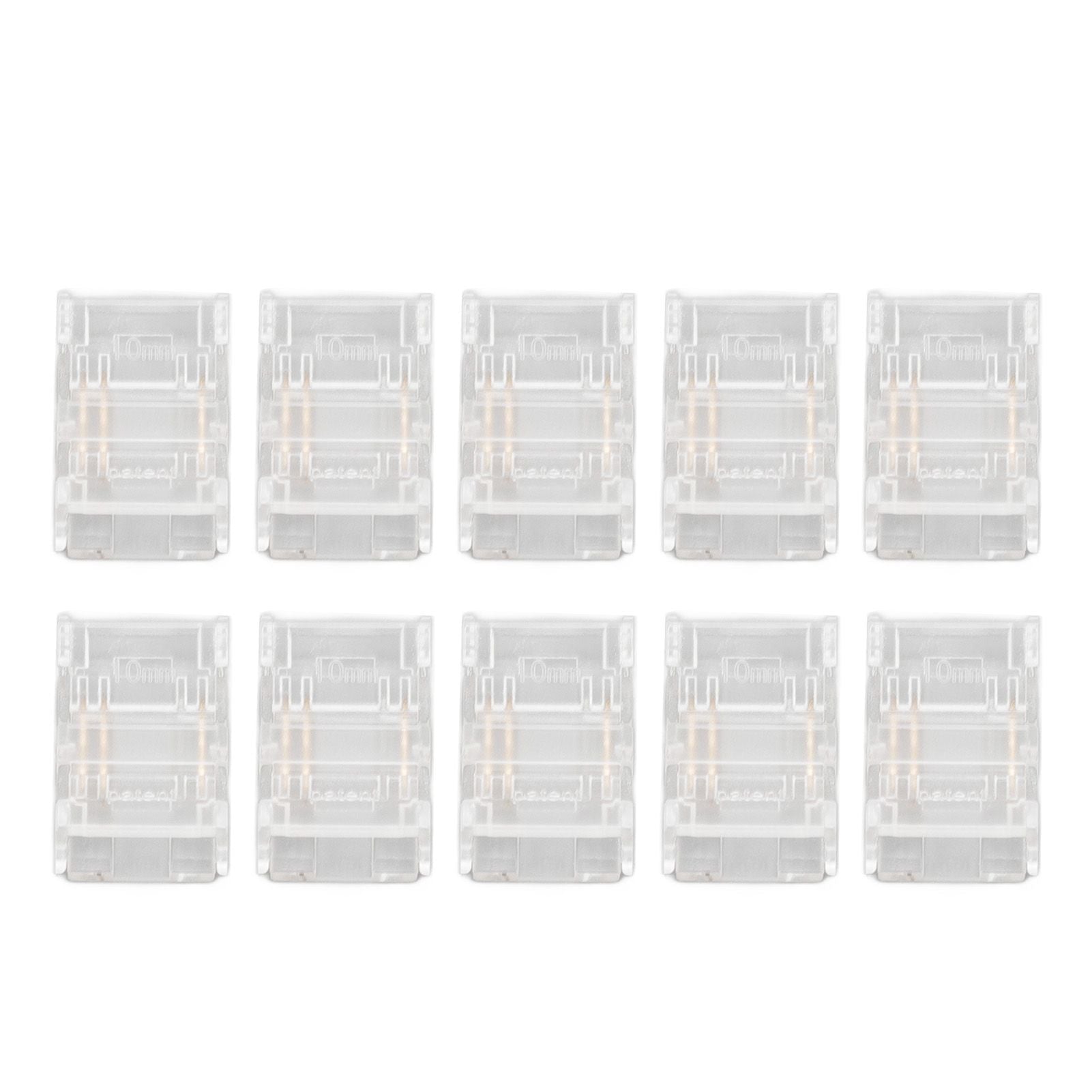 10 Pcs 3Pin 10mm COB LED Strip Connectors Strip to Strip Quick Connection Gapless Solderless LED Connectors for Strip Lights