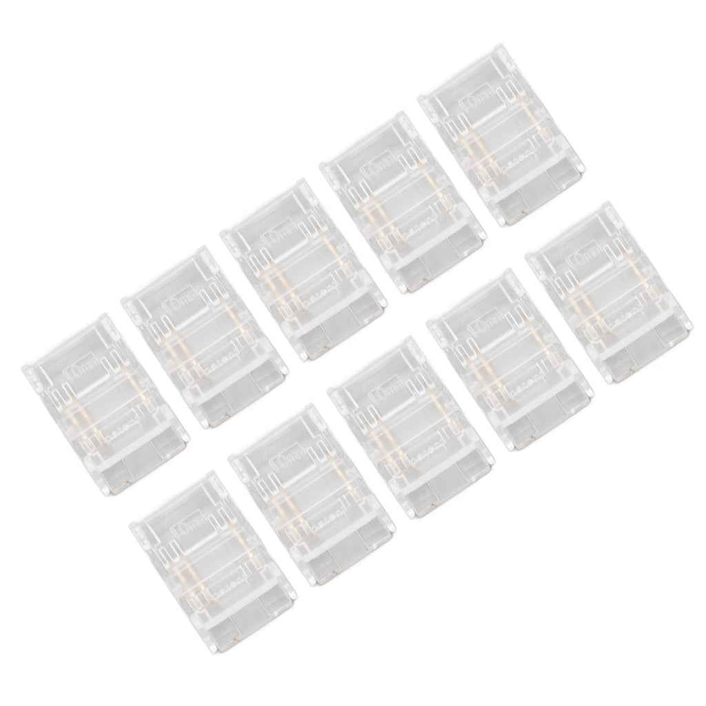 10 Pcs 3Pin 10mm COB LED Strip Connectors Strip to Strip Quick Connection Gapless Solderless LED Connectors for Strip Lights