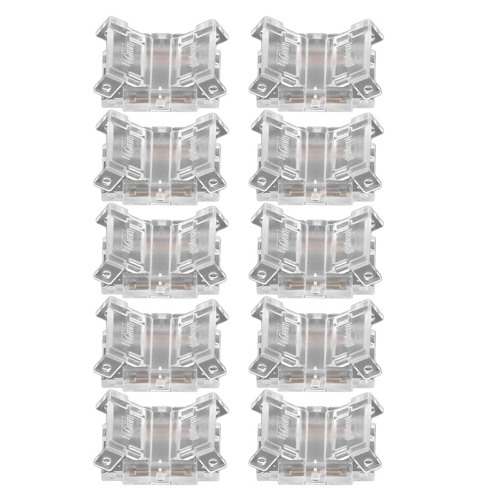 10 Pcs 2Pin 10mm LED Strip Connectors Strip to Strip Quick Connect Solderless LED Strip Lights Connectors