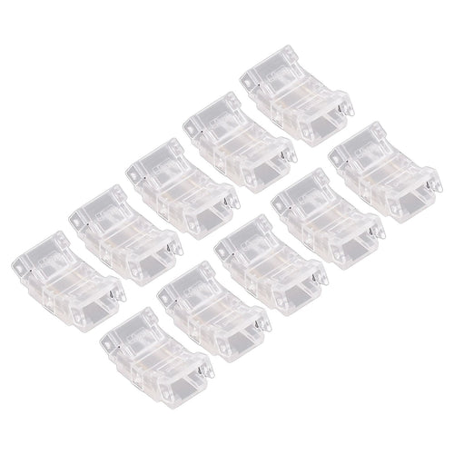 10 Pcs LED Light Strip Connectors 2Pin 8mm Strip to Strip Solderless COB LED Light Strip Connectors