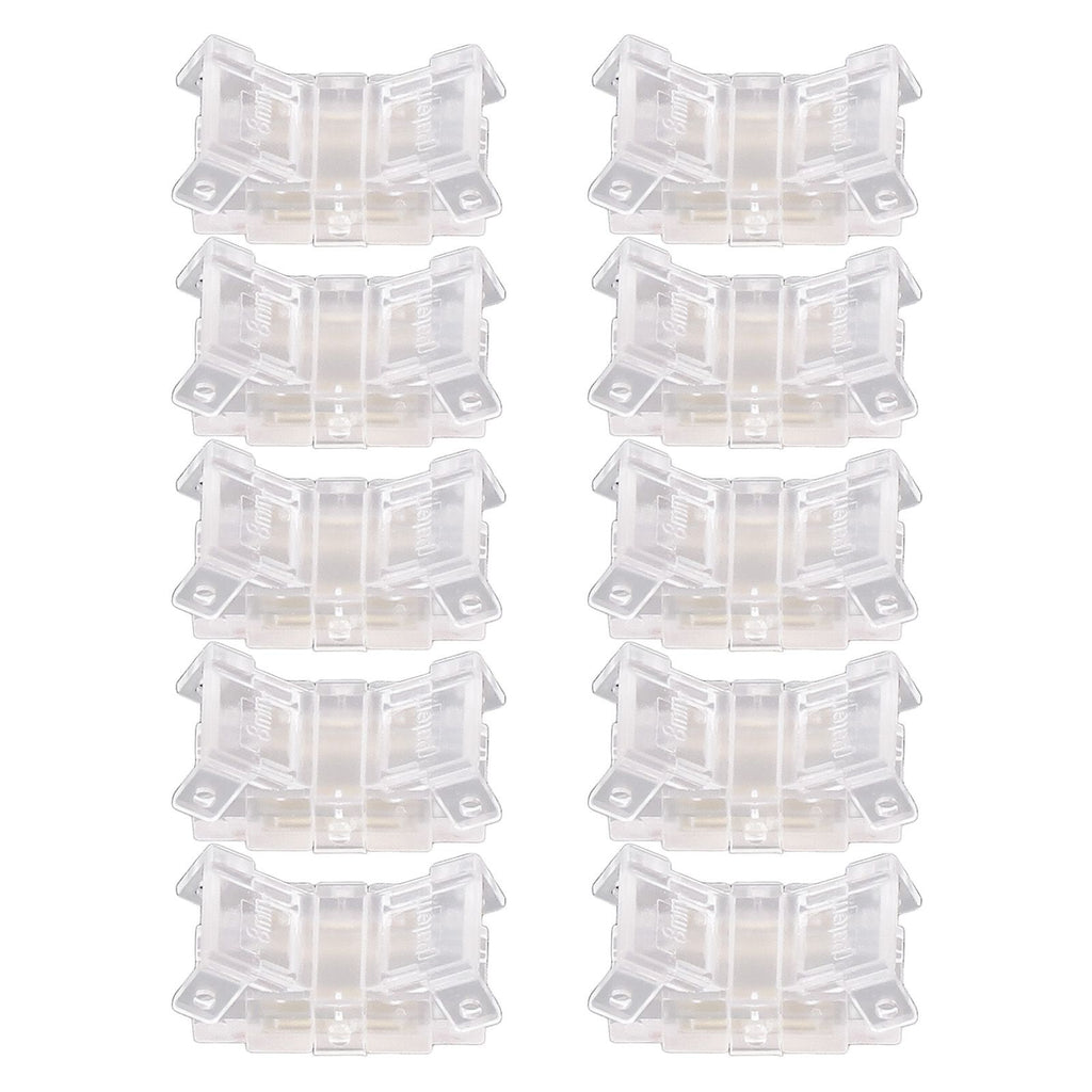 10 Pcs LED Light Strip Connectors 2Pin 8mm Strip to Strip Solderless COB LED Light Strip Connectors