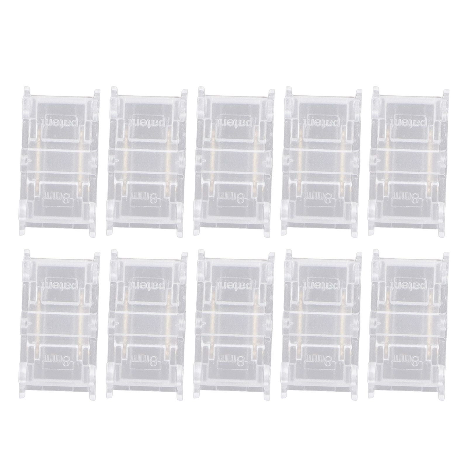 10 Pcs LED Light Strip Connectors 2Pin 8mm Strip to Strip Solderless COB LED Light Strip Connectors