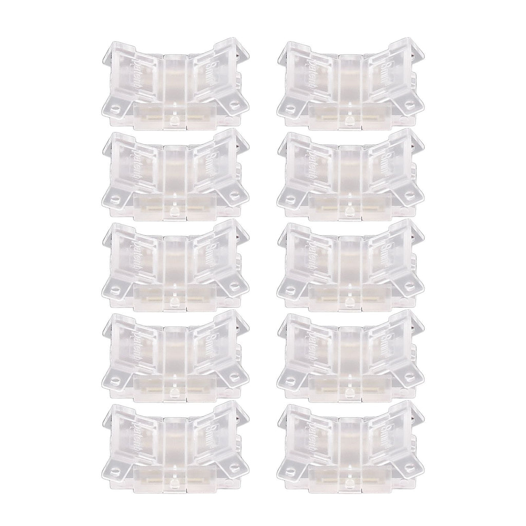10 Pcs LED Light Strip Connectors 2Pin 8mm Strip to Strip Solderless COB LED Light Strip Connectors