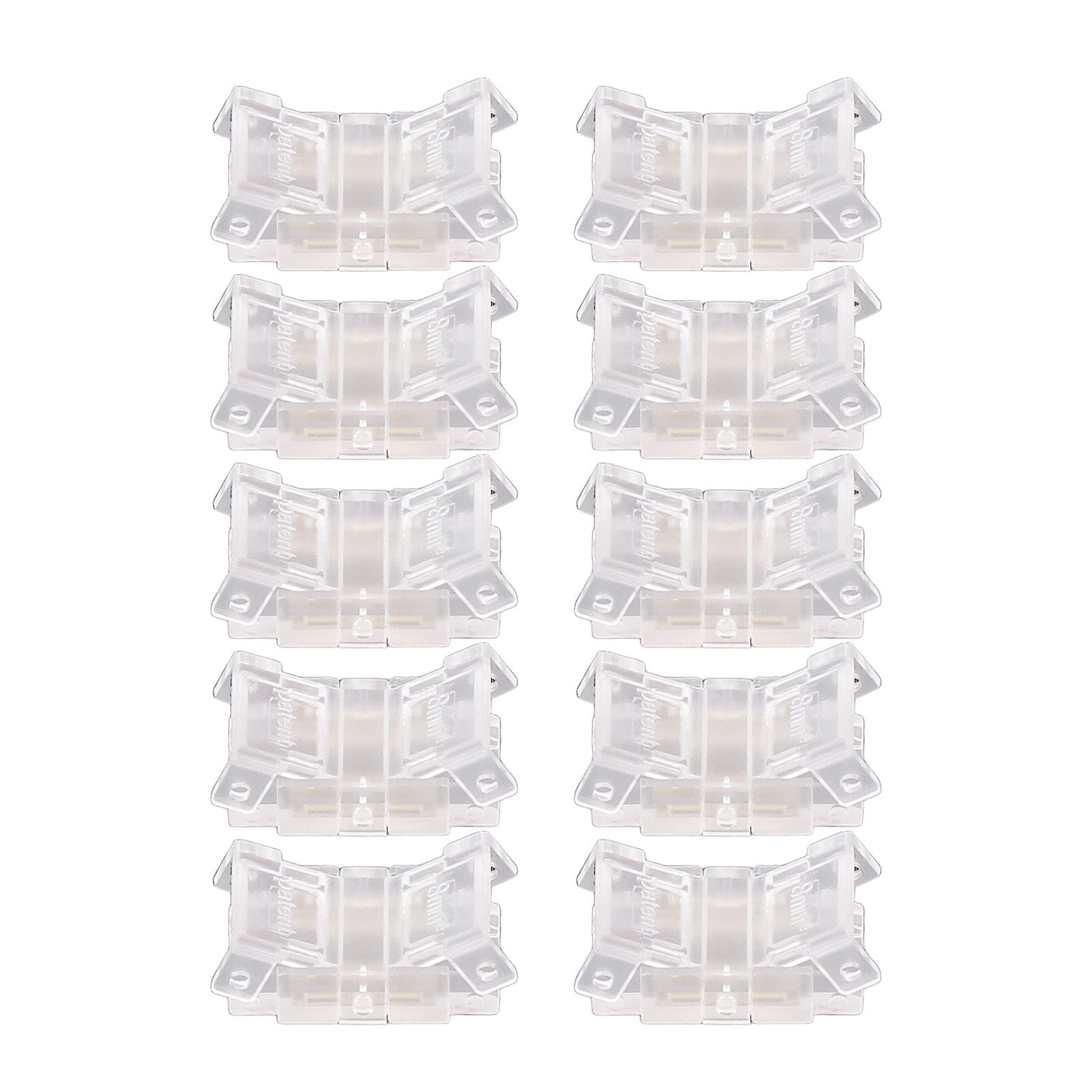 10 Pcs LED Light Strip Connectors 2Pin 8mm Strip to Strip Solderless COB LED Light Strip Connectors