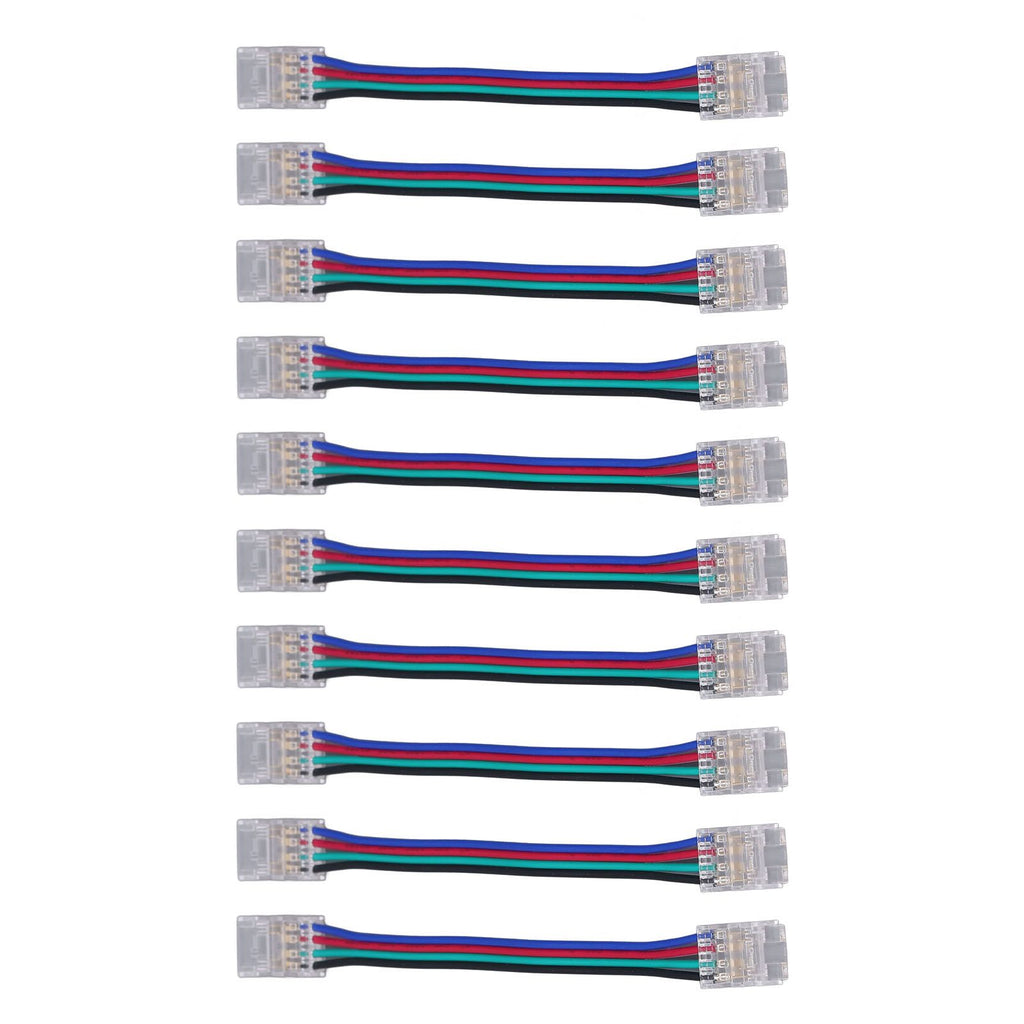 10pcs LED Strip Light Connector Kit 4Pin 10mm Quick Connection Strong Compatibility LED Strip Accessories
