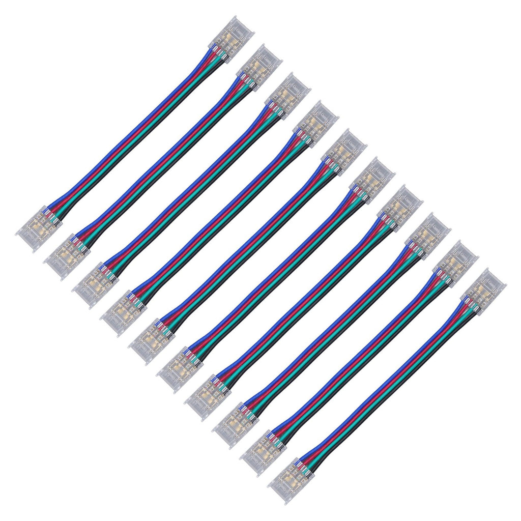 10pcs LED Strip Light Connector Kit 4Pin 10mm Quick Connection Strong Compatibility LED Strip Accessories