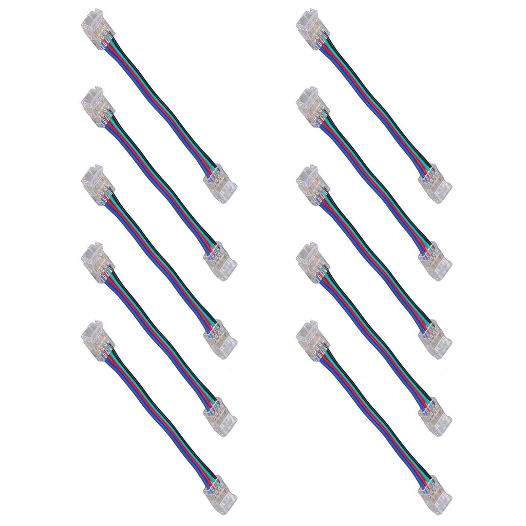 10pcs LED Strip Light Connector Kit 4Pin 10mm Quick Connection Strong Compatibility LED Strip Accessories