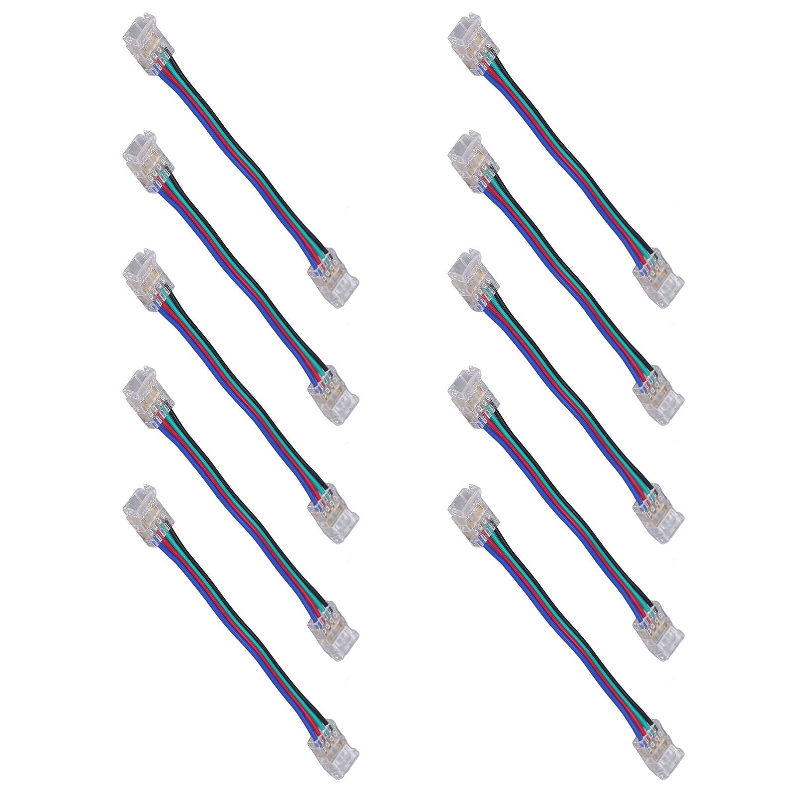 10pcs LED Strip Light Connector Kit 4Pin 10mm Quick Connection Strong Compatibility LED Strip Accessories