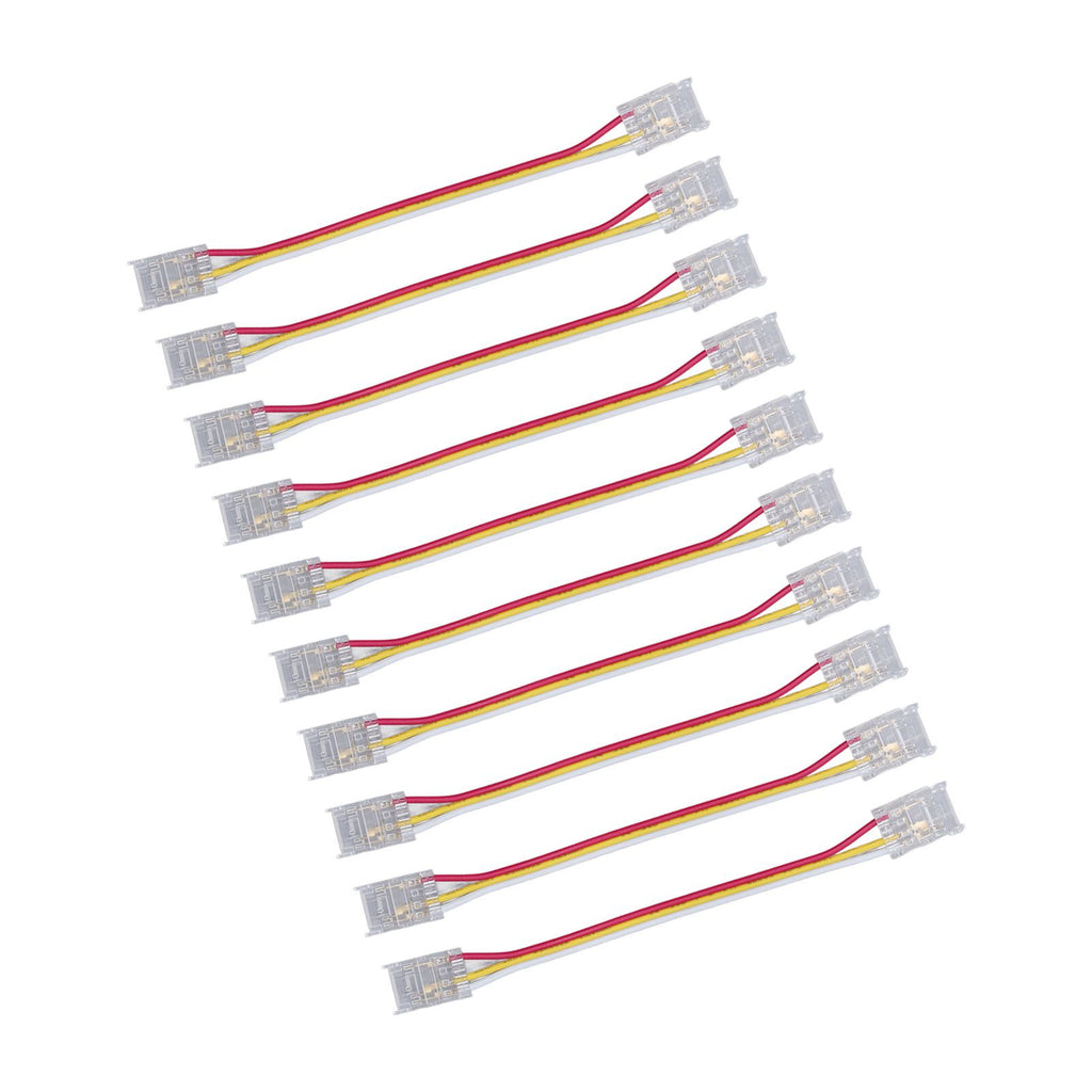 10pcs LED Strip Light Connector Kit 3Pin 10mm Quick Connection Strong Compatibility COB Light Strip Connector for Warehouse