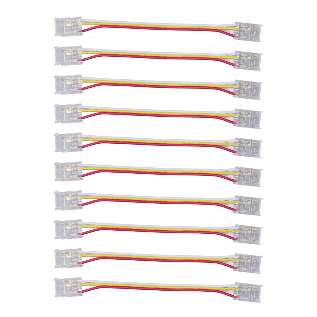 10pcs LED Strip Light Connector Kit 3Pin 10mm Quick Connection Strong Compatibility COB Light Strip Connector for Warehouse