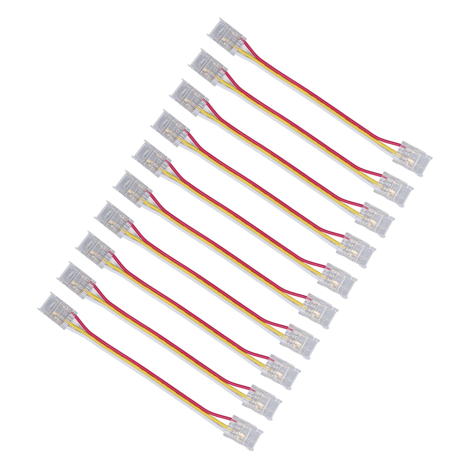10pcs LED Strip Light Connector Kit 3Pin 10mm Quick Connection Strong Compatibility COB Light Strip Connector for Warehouse