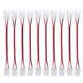 10 Pcs COB Strip Light Connector 2Pin PC Material 10mm Width Double Headed Strip to Strip Extension Connector