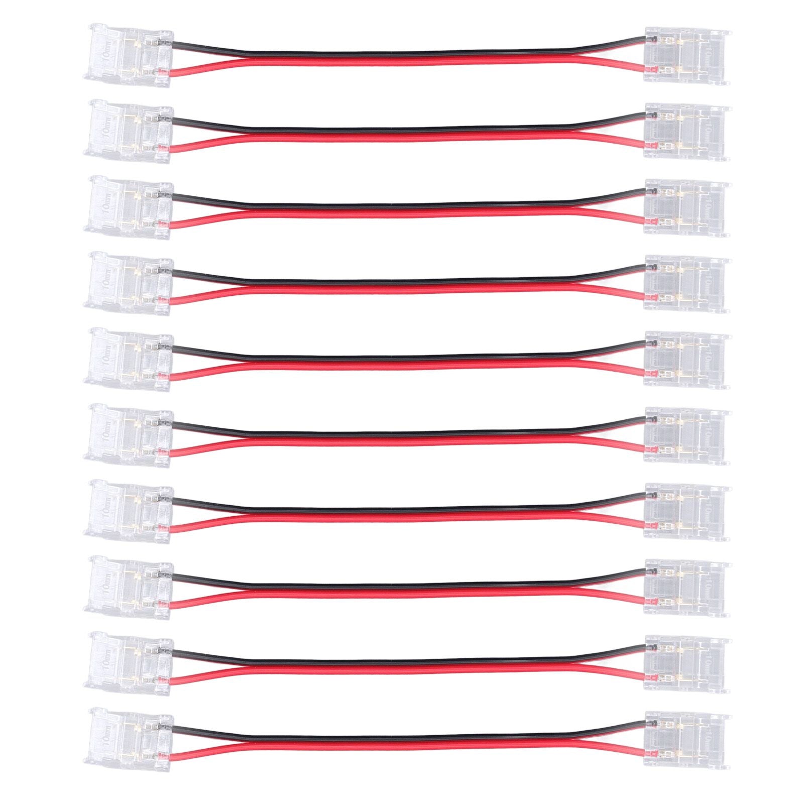 10 Pcs COB Strip Light Connector 2Pin PC Material 10mm Width Double Headed Strip to Strip Extension Connector