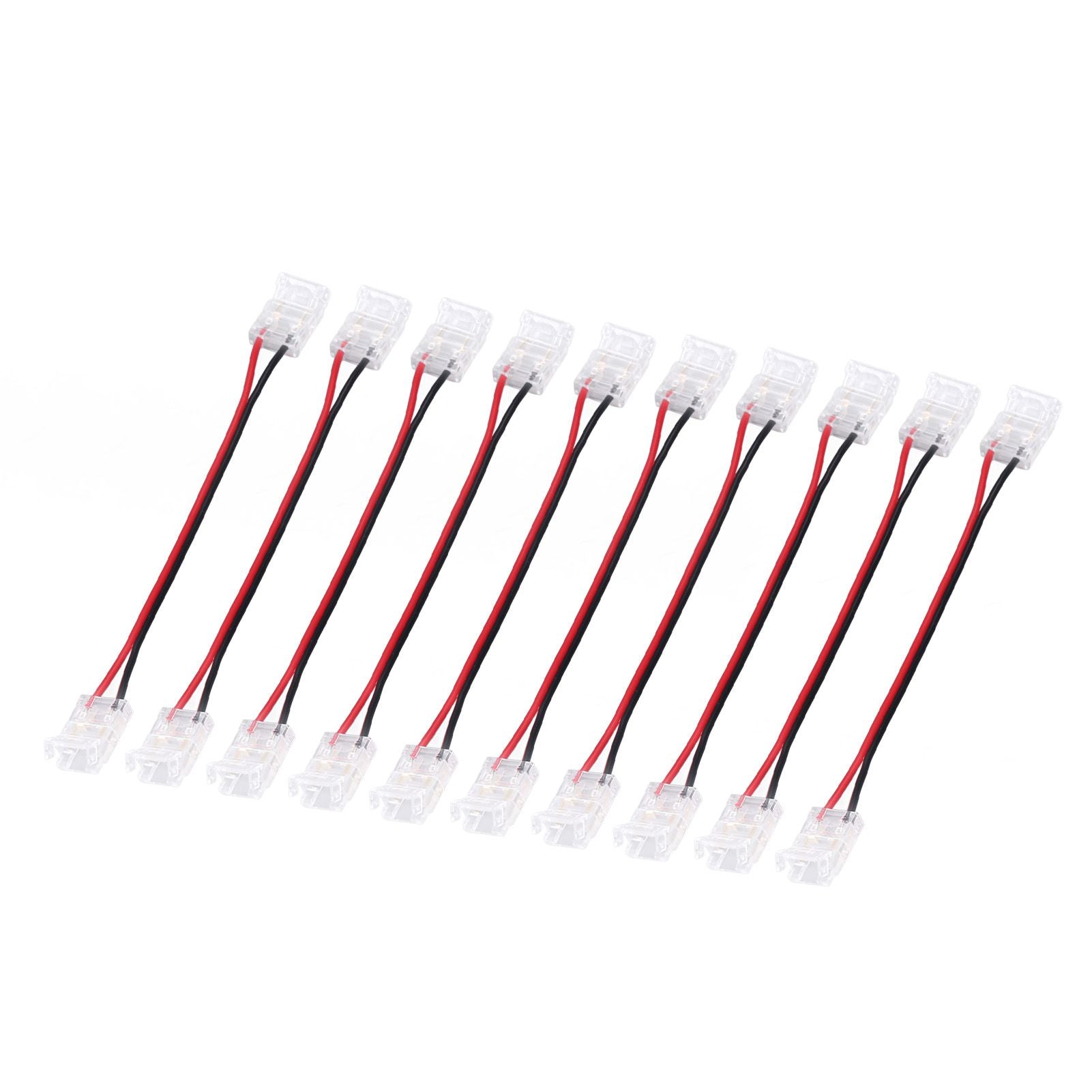 10 Pcs COB Strip Light Connector 2Pin PC Material 10mm Width Double Headed Strip to Strip Extension Connector