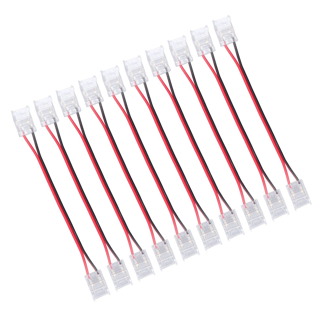 10 Pcs COB Strip Light Connector 2Pin PC Material 10mm Width Double Headed Strip to Strip Extension Connector