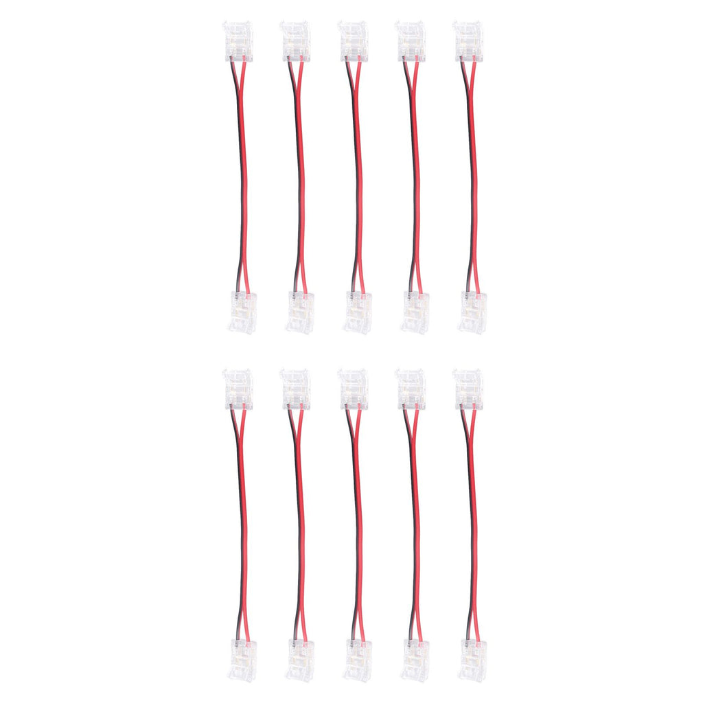 10 Pcs COB Strip Light Connector 2Pin PC Material 10mm Width Double Headed Strip to Strip Extension Connector
