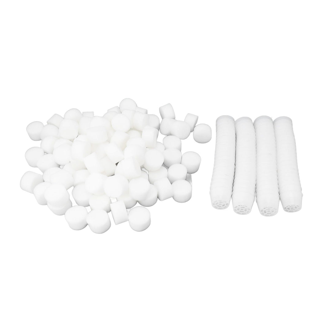 100 Set Hydroponic Grow Baskets Sponges Circular Planting Baskets Plant Growth Sponges White