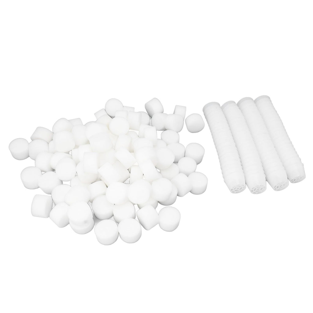 100 Set Hydroponic Grow Baskets Sponges Circular Planting Baskets Plant Growth Sponges White