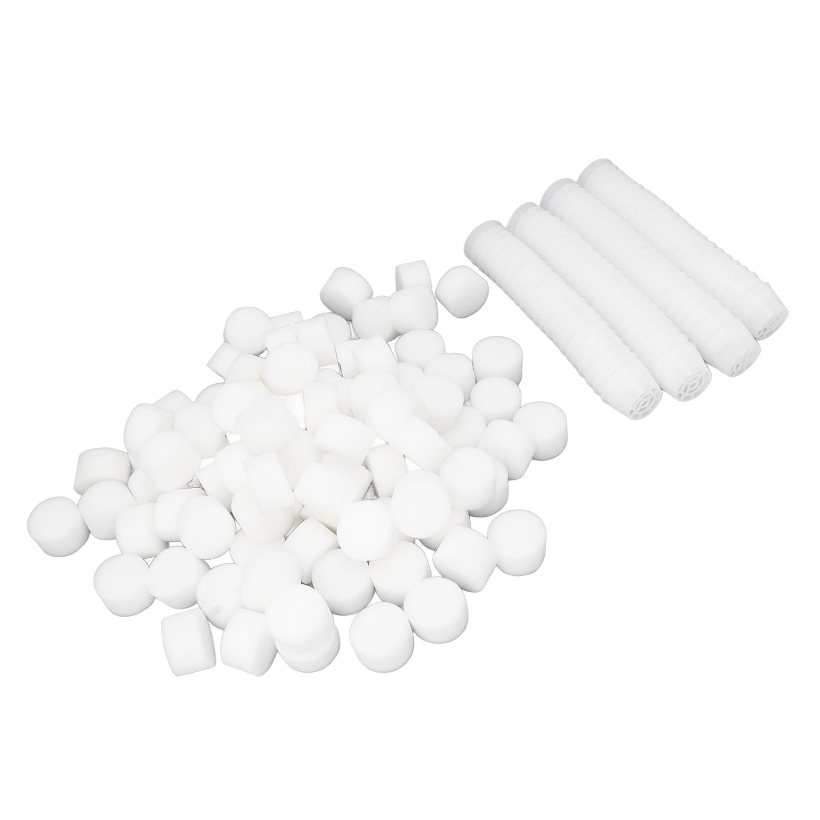 100 Set Hydroponic Grow Baskets Sponges Circular Planting Baskets Plant Growth Sponges White
