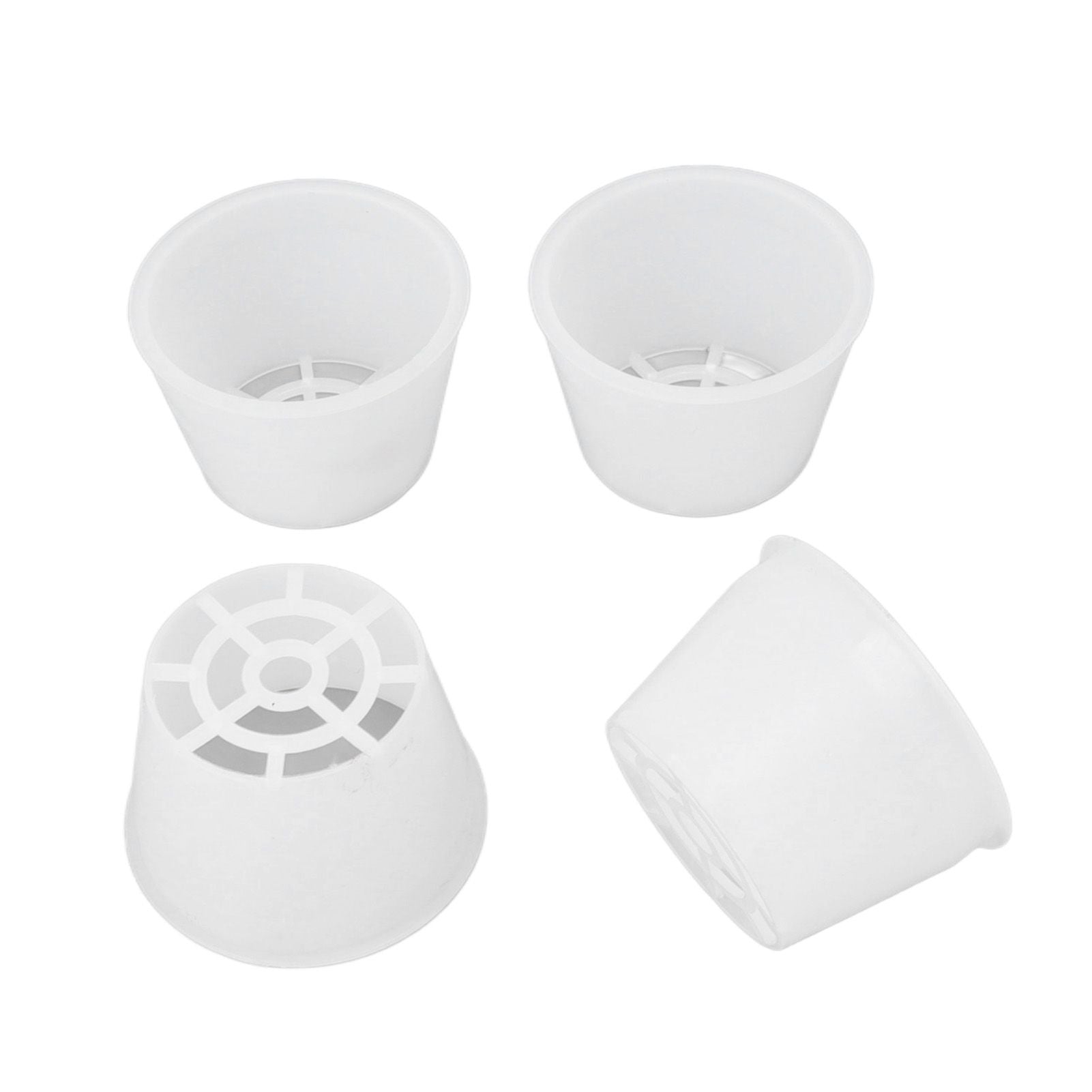 100 Set Hydroponic Grow Baskets Sponges Circular Planting Baskets Plant Growth Sponges White