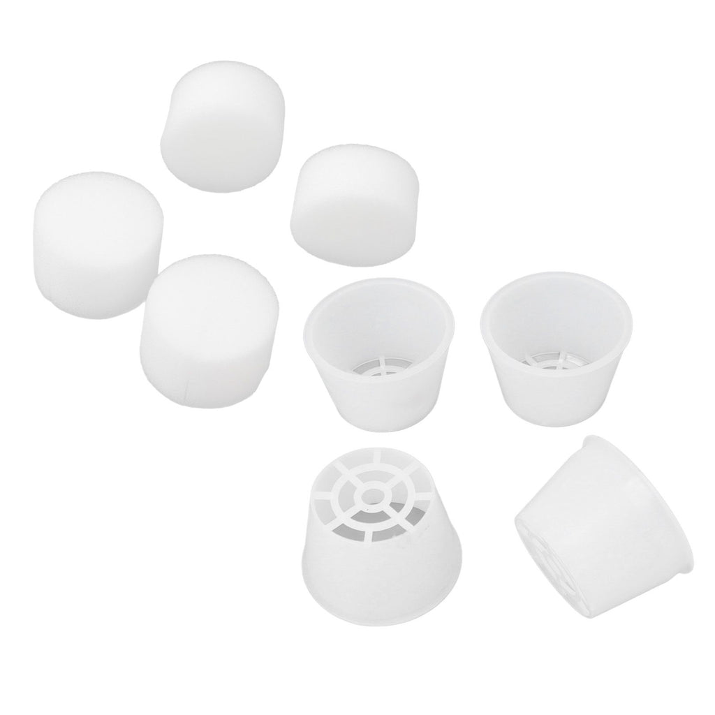 100 Set Hydroponic Grow Baskets Sponges Circular Planting Baskets Plant Growth Sponges White
