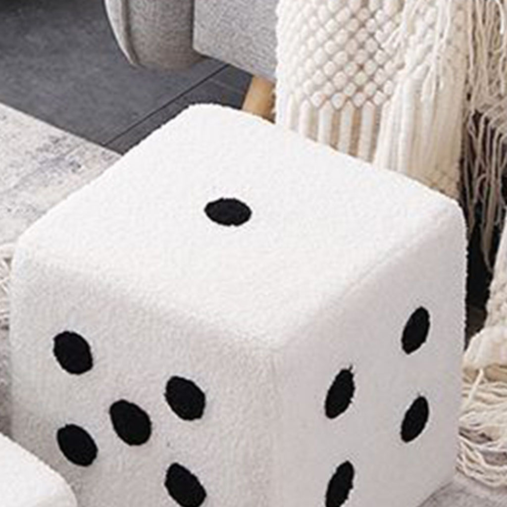 Foot Stool Soft Comfortable Simple Warm Sturdy Base Cube Stool for Home Living Room Bedroom White 29x29x25cm