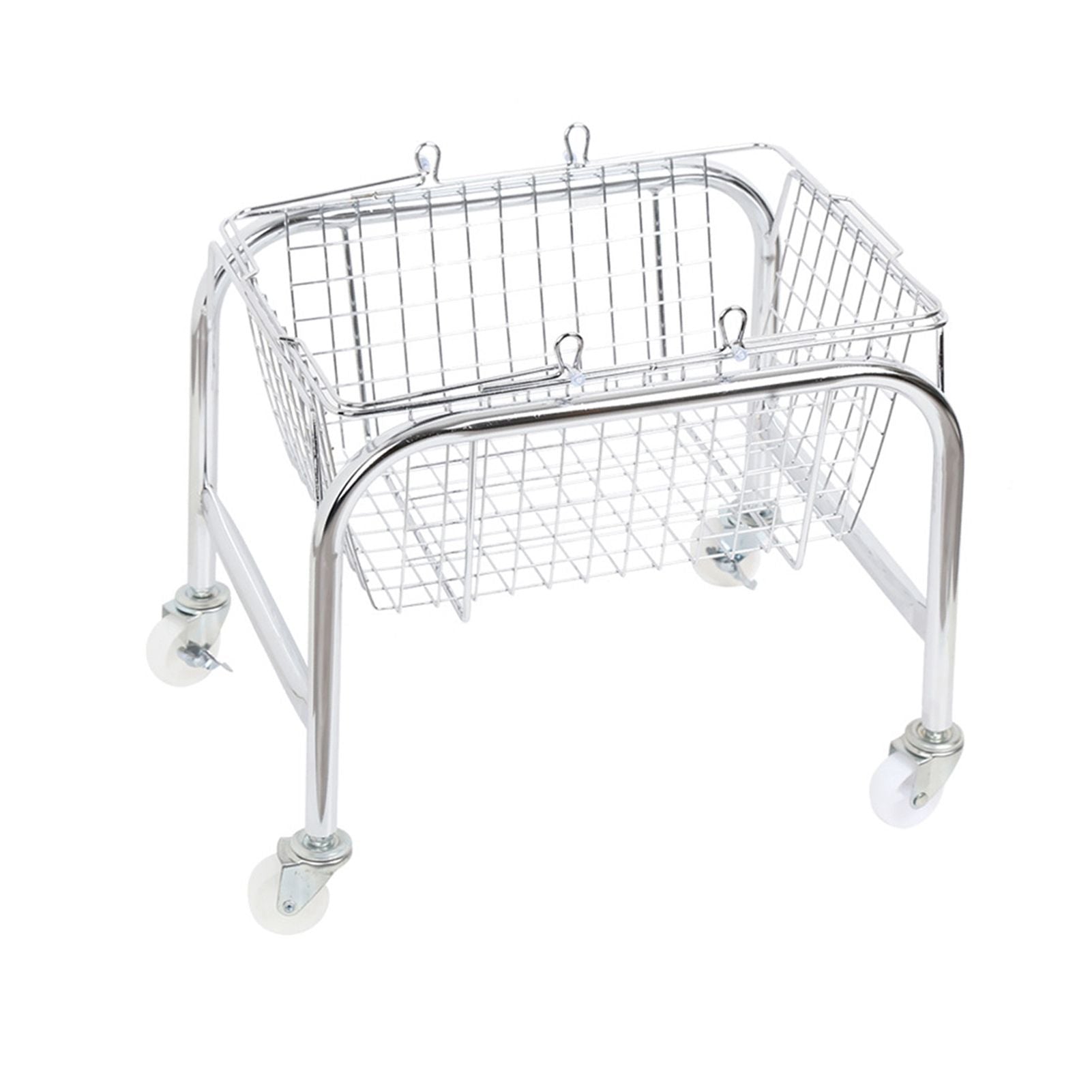 Storage Basket Convenient High Load Bearing Capacity for Bedroom Kitchen Dormitory Supplies Plastic Rolling Wheel + Storage Basket