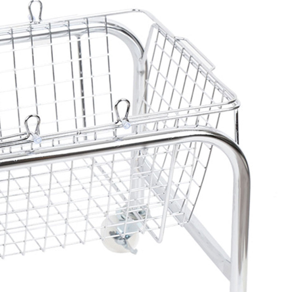 Storage Basket Convenient High Load Bearing Capacity for Bedroom Kitchen Dormitory Supplies Plastic Rolling Wheel + Storage Basket
