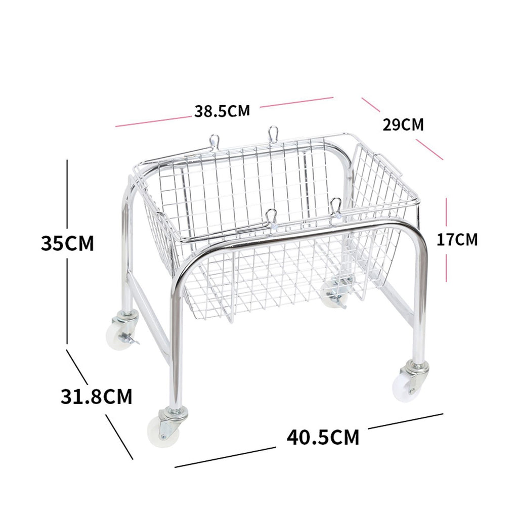Storage Basket Convenient High Load Bearing Capacity for Bedroom Kitchen Dormitory Supplies Plastic Rolling Wheel + Storage Basket