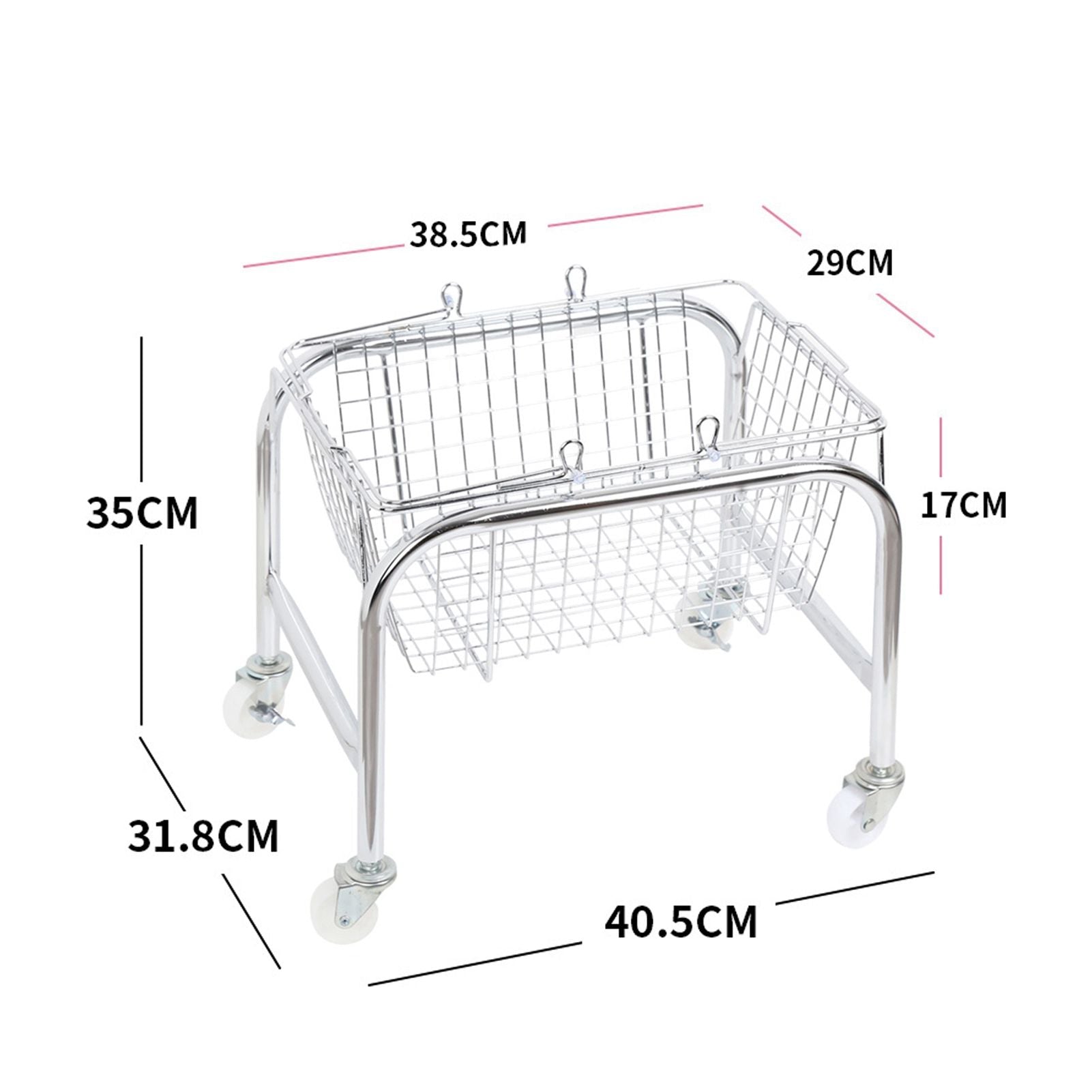 Storage Basket Convenient High Load Bearing Capacity for Bedroom Kitchen Dormitory Supplies Plastic Rolling Wheel + Storage Basket