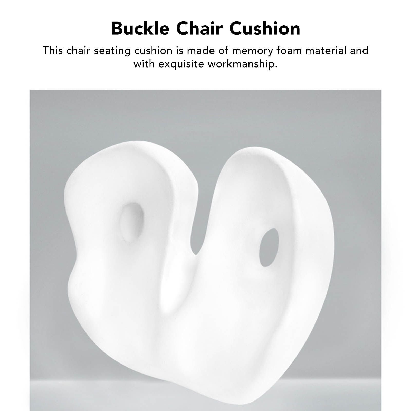 Seating Cushion Soft Comfortable Breathable Buckle Curved Chair Cushion for Office Working Dark Gray 48x39x14cm/18.9x15.4x5.5in(Approx.)