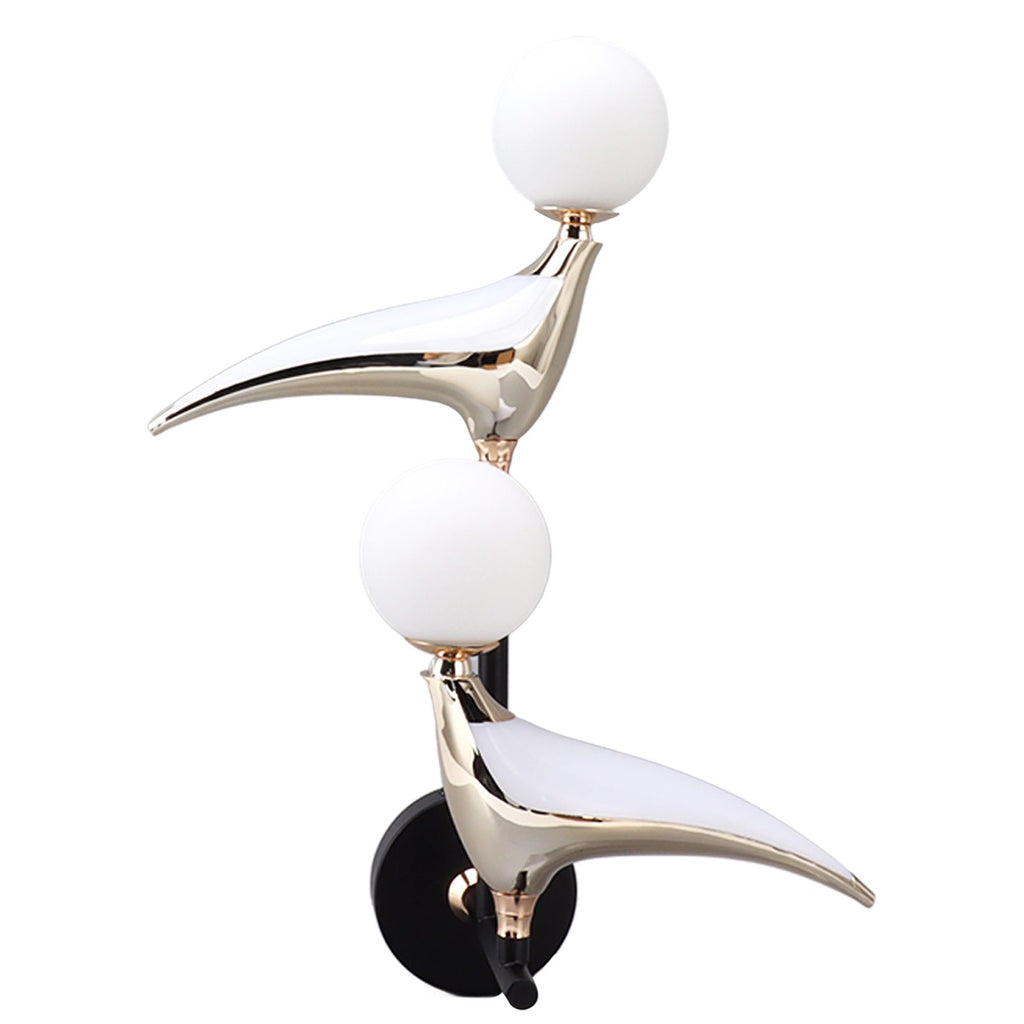 Modern Bird Wall Lamp Double Head Rotatable LED Wall Mounted Light for Living Room Bedroom Bedside 110‑240V