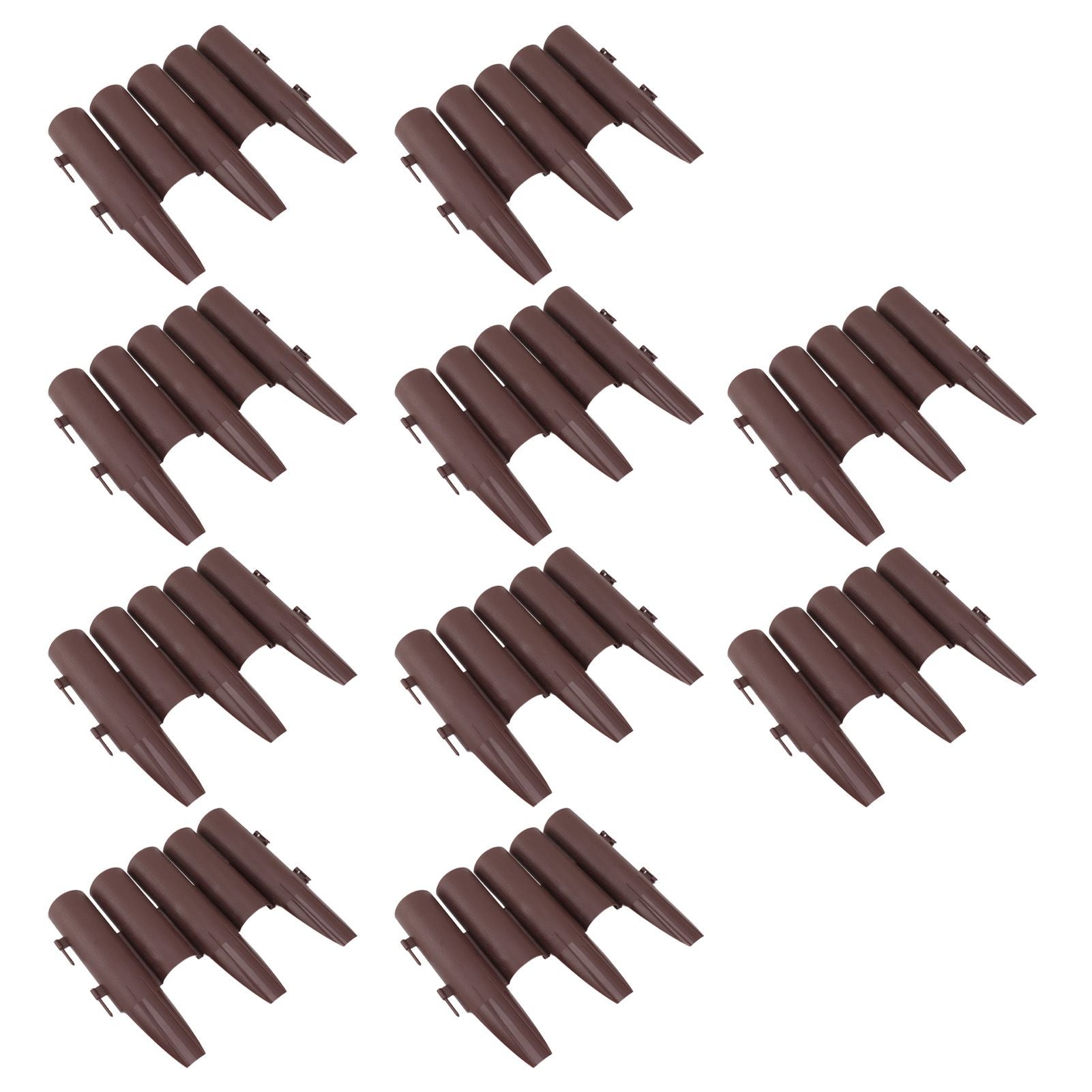10 PCS Staggered Short Fence PP Easy To Install Brown Short Fence Edging for Balcony Flower Bed