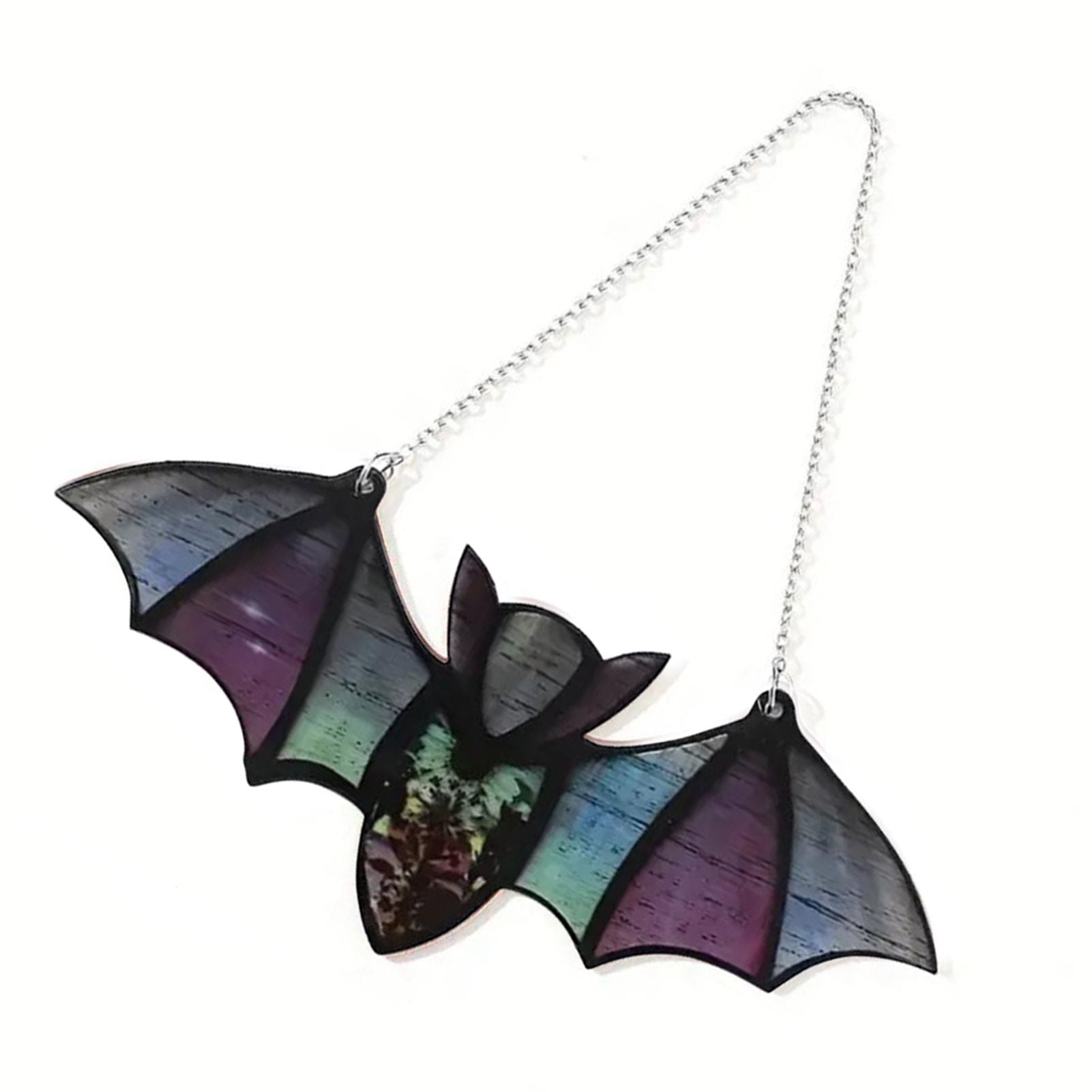 Halloween Hanging Bats Simulation Innovative Colorful Halloween Bat Decoration for Window Wall Home Decor Green