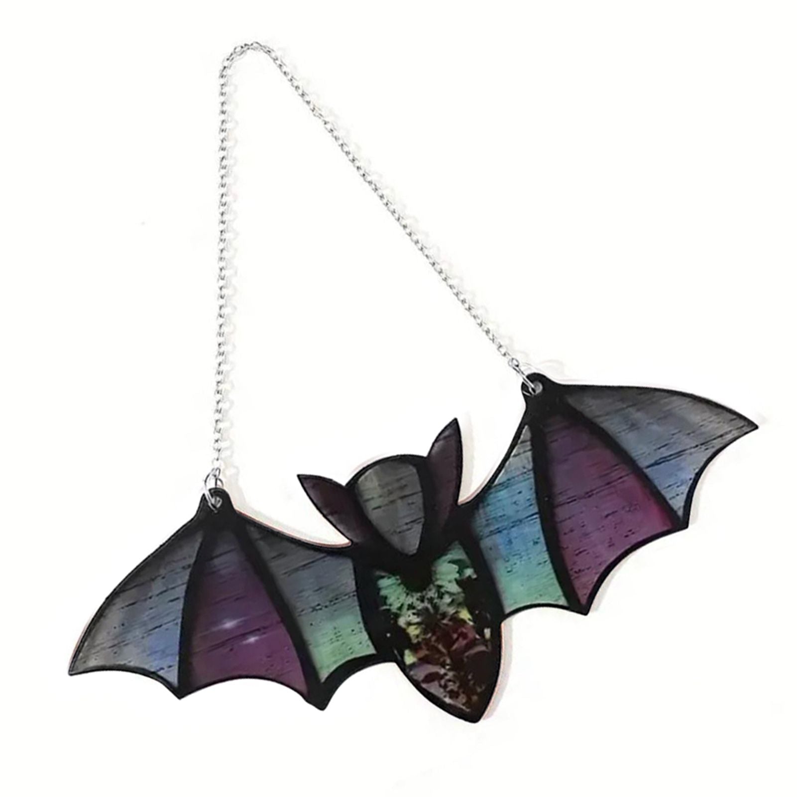 Halloween Hanging Bats Simulation Innovative Colorful Halloween Bat Decoration for Window Wall Home Decor Green