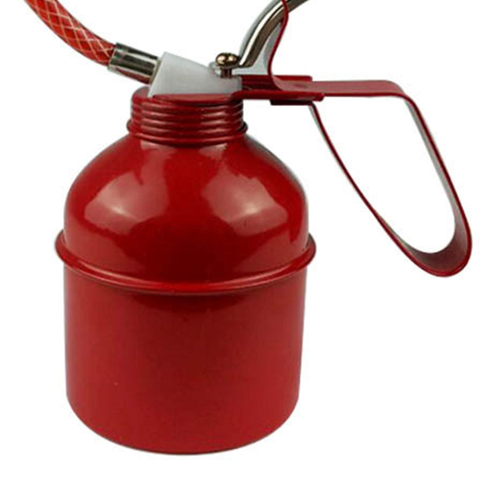 Manual Oiler Can Iron Red Lever Style Lubrication Oiling Can Flexible Hose Oil Can Pump 270ml