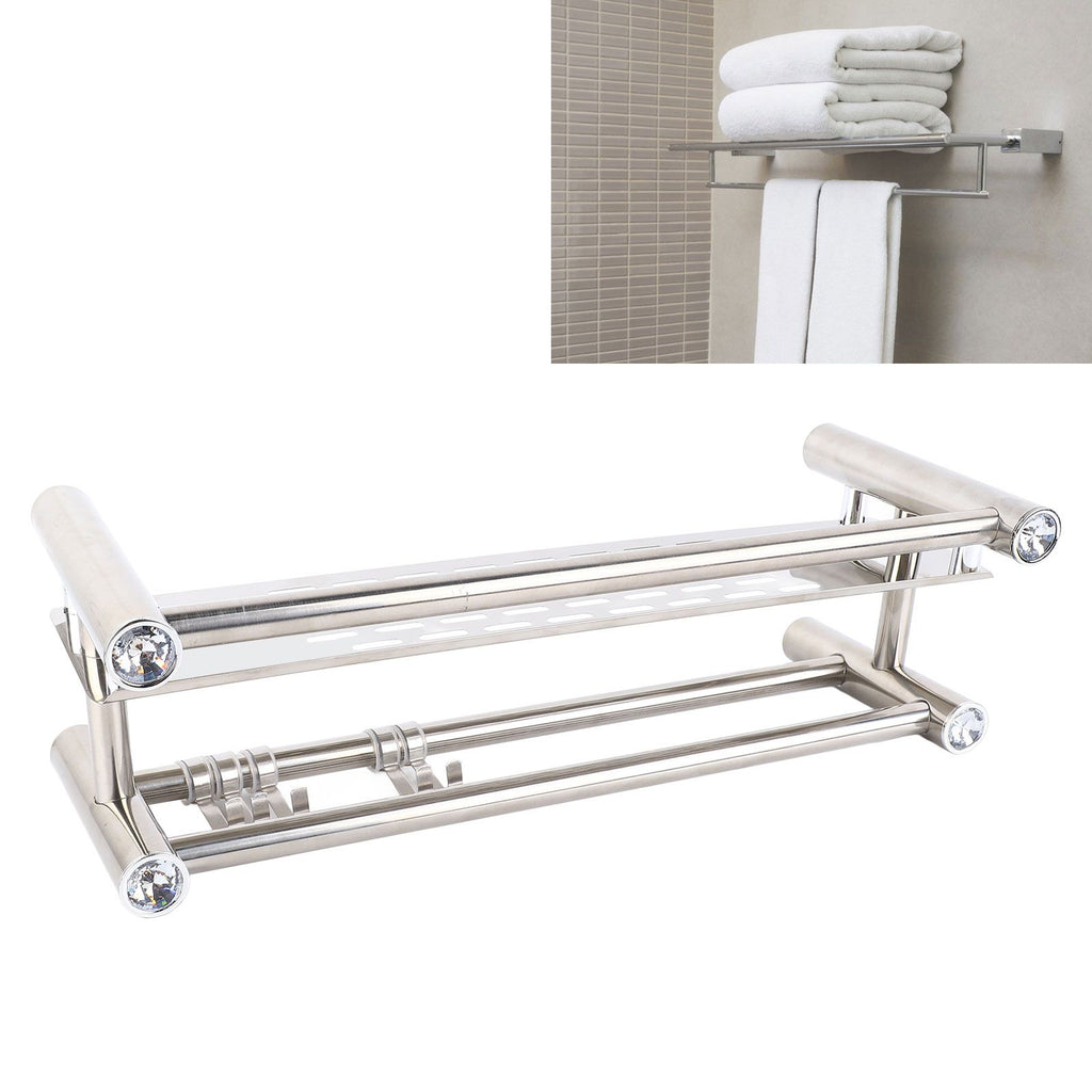 Bathroom Floating Shelves Stainless Steel Thicken Single Layer 40cm Shower Towel Rack for Towel Bath Products