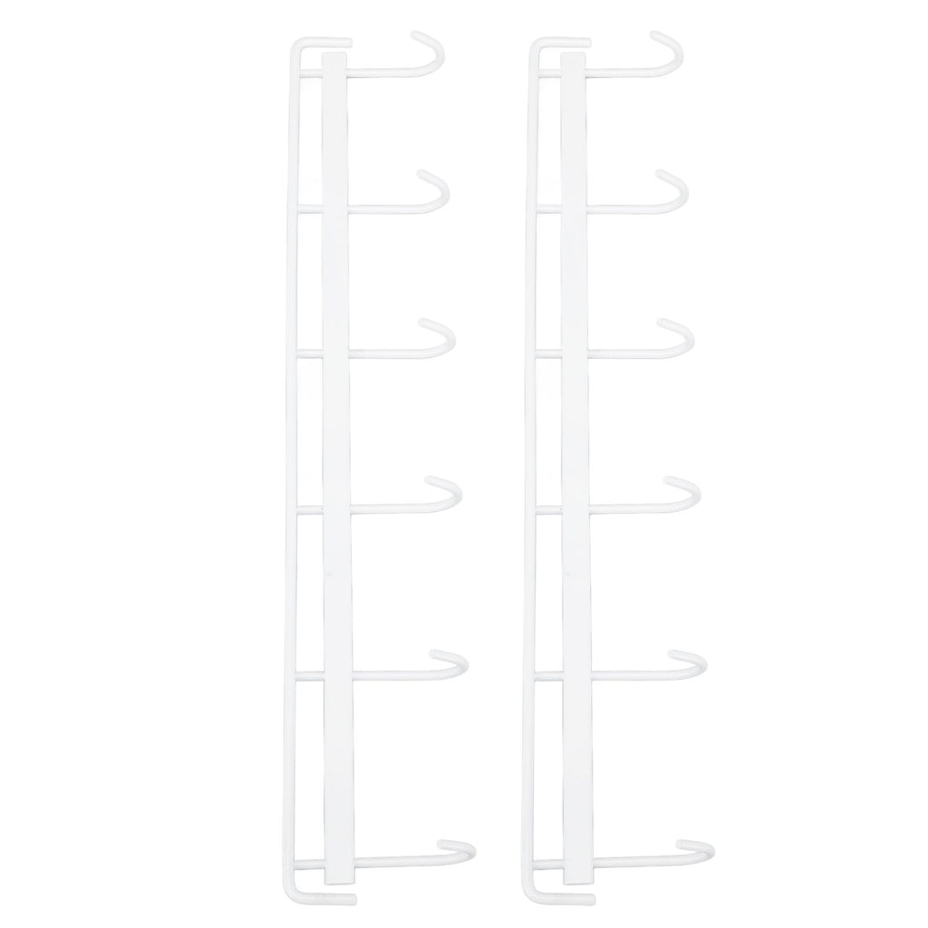 2pcs Wall Mounted Coat Rack Stainless Steel Wall Hanging Coat Hook Rail with 6 Hooks for Clothes Towel Hat 6 Hooks 2 White