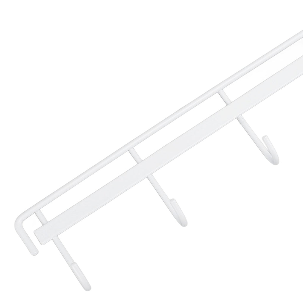 2pcs Wall Mounted Coat Rack Stainless Steel Wall Hanging Coat Hook Rail with 6 Hooks for Clothes Towel Hat 6 Hooks 2 White