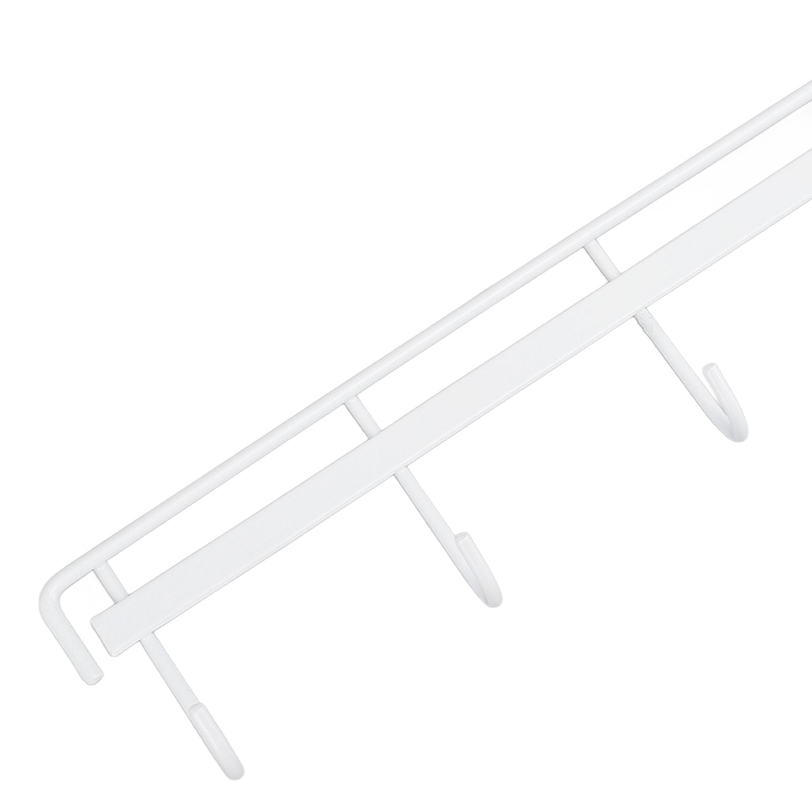 2pcs Wall Mounted Coat Rack Stainless Steel Wall Hanging Coat Hook Rail with 6 Hooks for Clothes Towel Hat 6 Hooks 2 White