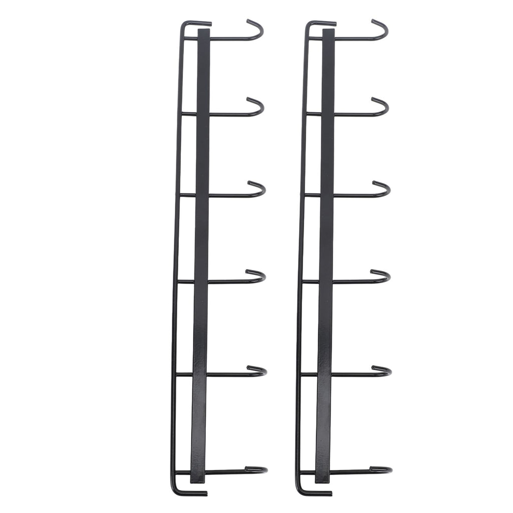 2pcs Wall Mounted Coat Rack Stainless Steel Wall Hanging Coat Hook Rail with 6 Hooks for Clothes Towel Hat 6 Hooks 2 Black