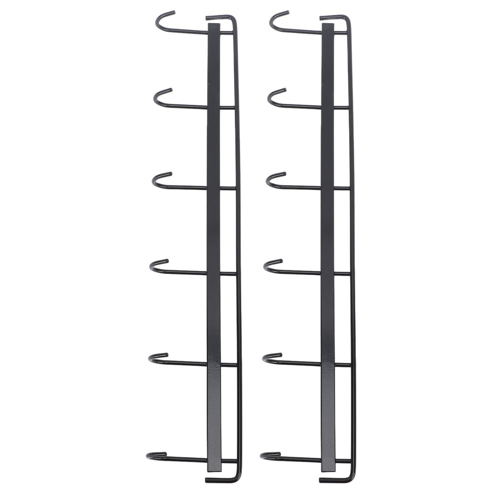 2pcs Wall Mounted Coat Rack Stainless Steel Wall Hanging Coat Hook Rail with 6 Hooks for Clothes Towel Hat 6 Hooks 2 Black
