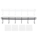 2pcs Wall Mounted Coat Rack Stainless Steel Wall Hanging Coat Hook Rail with 6 Hooks for Clothes Towel Hat 6 Hooks 1 Black 1 White