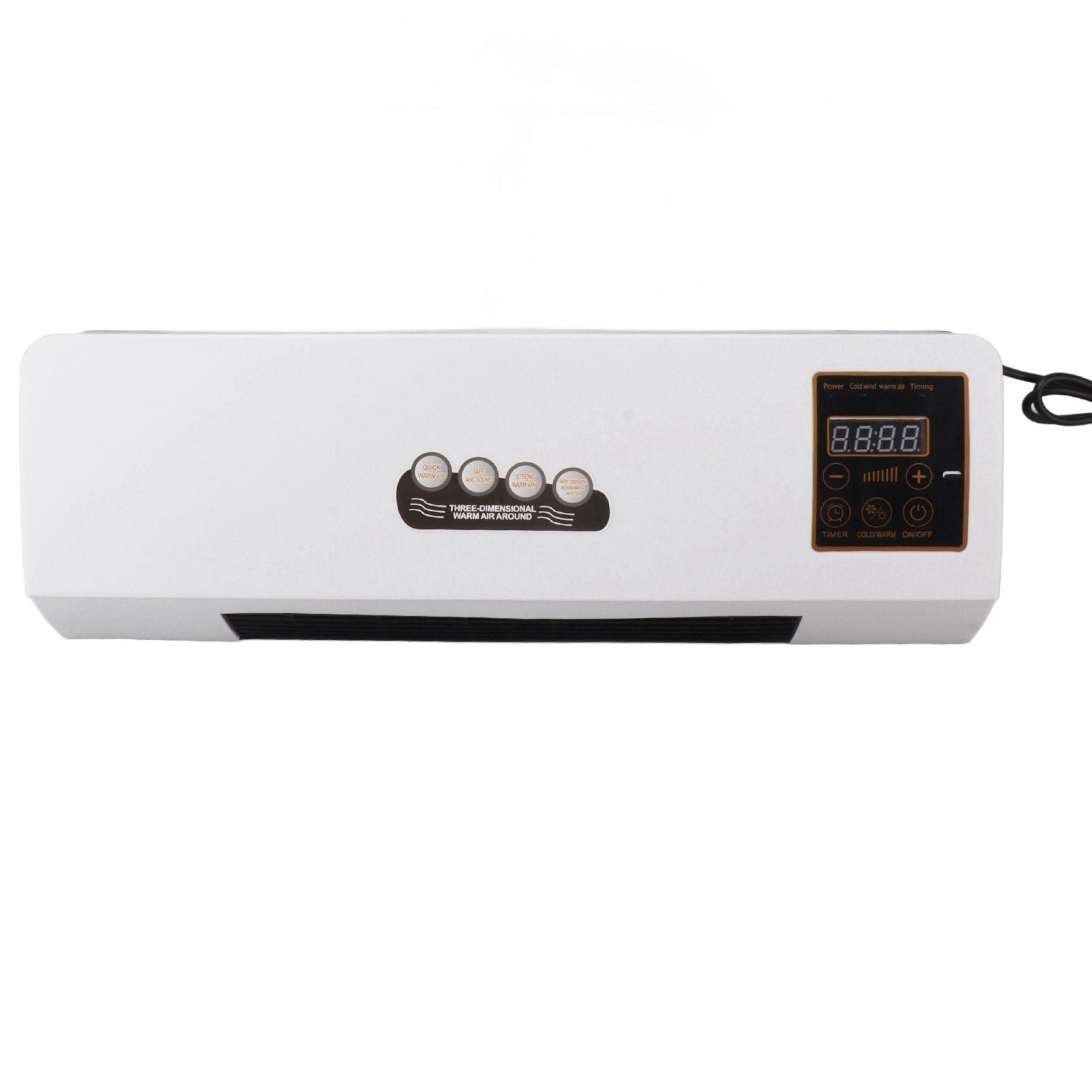 1800W Wall Mounted Air Conditioner Heater Electric Cooling Heating Machine PTC Heating Element Heater with Remote Control Timer for Bedroom Bathroom 220V English Version