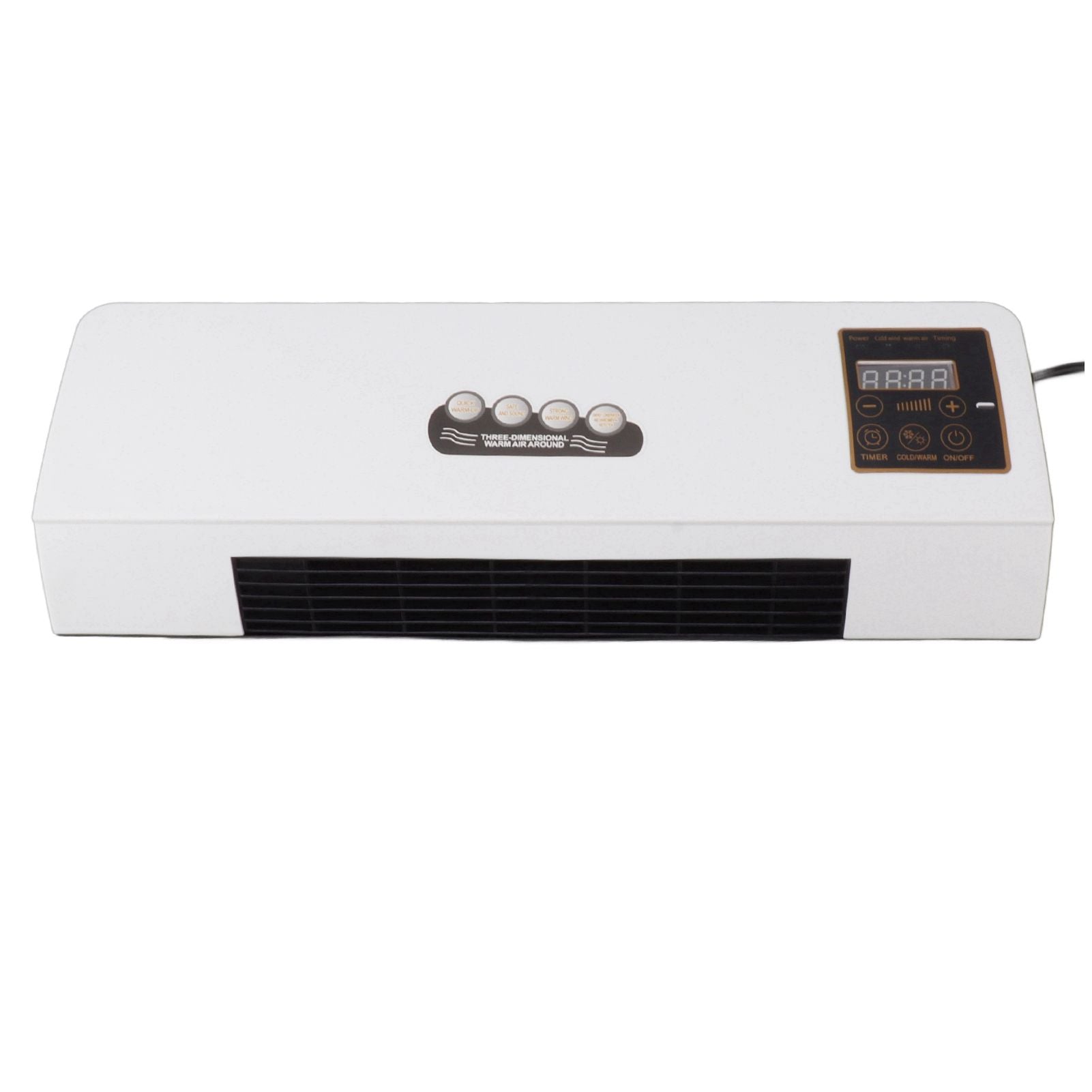 1800W Wall Mounted Air Conditioner Heater Electric Cooling Heating Machine PTC Heating Element Heater with Remote Control Timer for Bedroom Bathroom 220V English Version