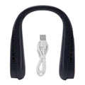 Neck Fan Bladeless USB Charging 5 Speeds Adjustable Wearable Portable Hanging Neck Fan for Outdoor Blue