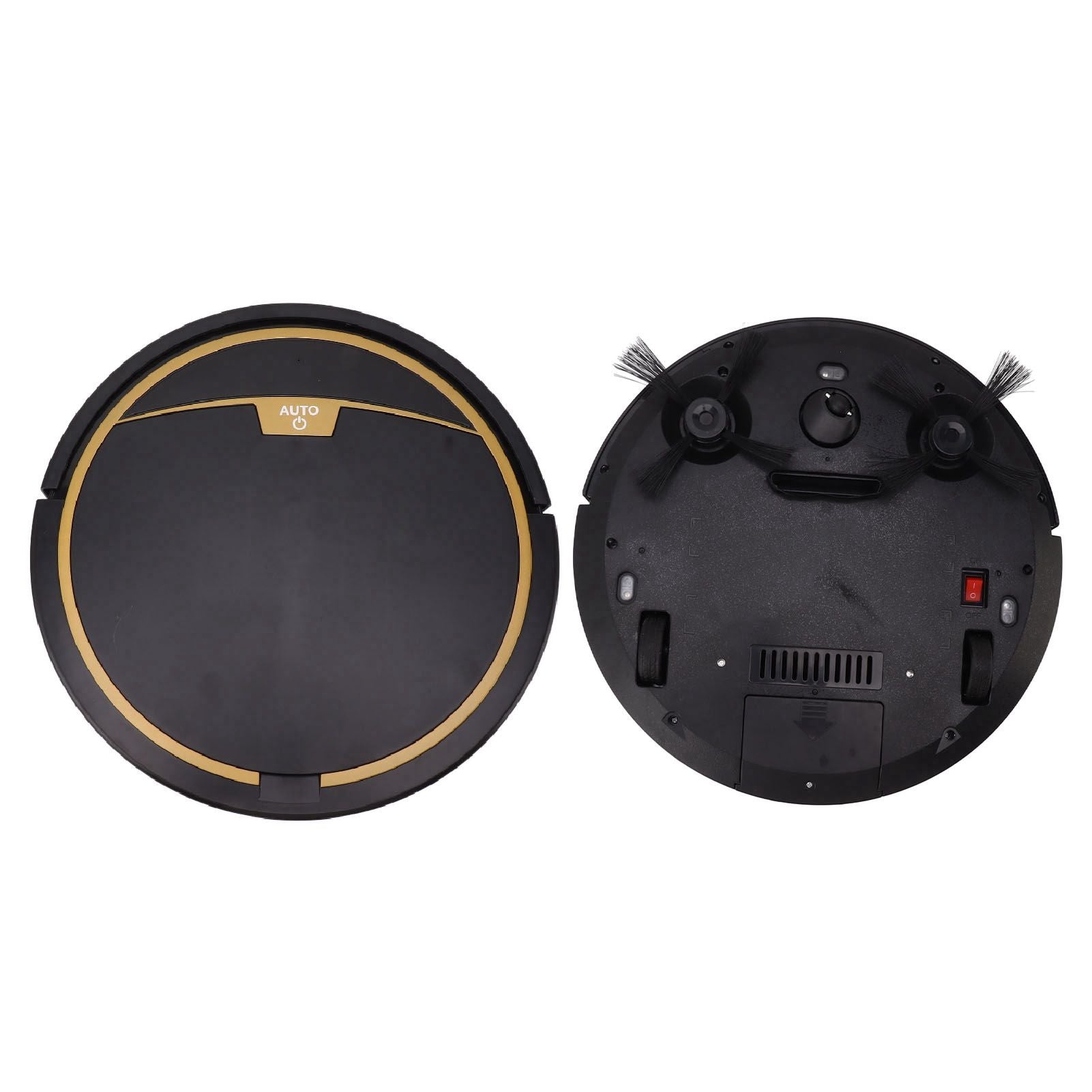 Ultra Thin Fully Automatic Robot Vacuum Cleaner Smart Robotic Vacuum Cleaner for Dust Hair Fluff Black Without Water Tank 32x32cm