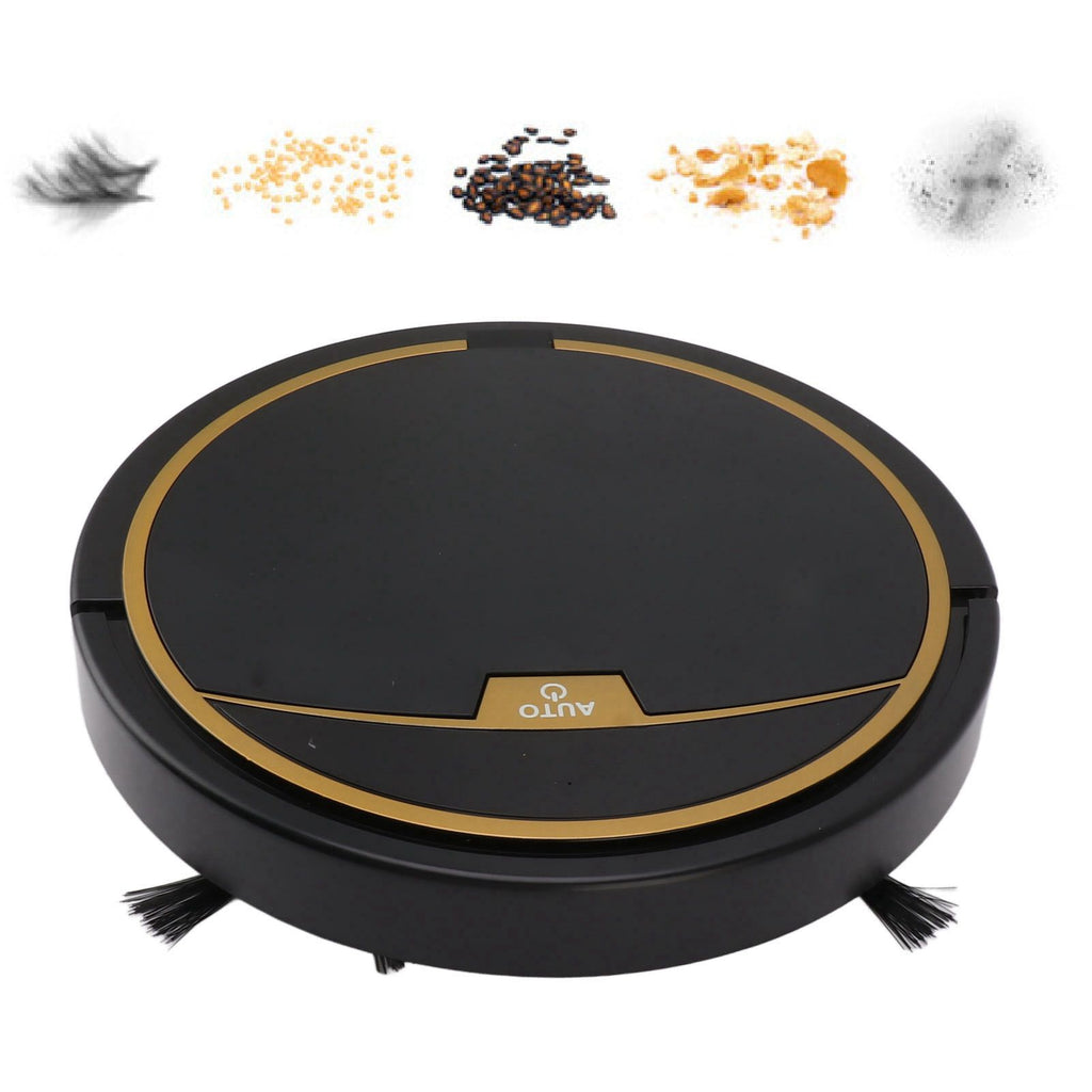Ultra Thin Fully Automatic Robot Vacuum Cleaner Smart Robotic Vacuum Cleaner for Dust Hair Fluff Black Without Water Tank 32x32cm